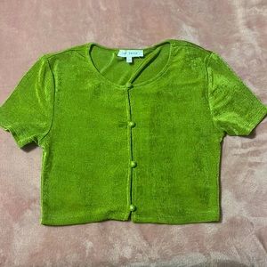 Cutout Button Crop Top